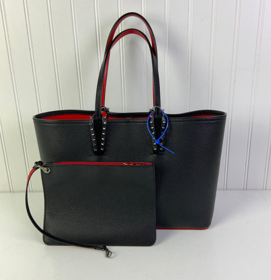 Handbag Luxury Designer By Christian Louboutin In Black & Red, Size:Medium
