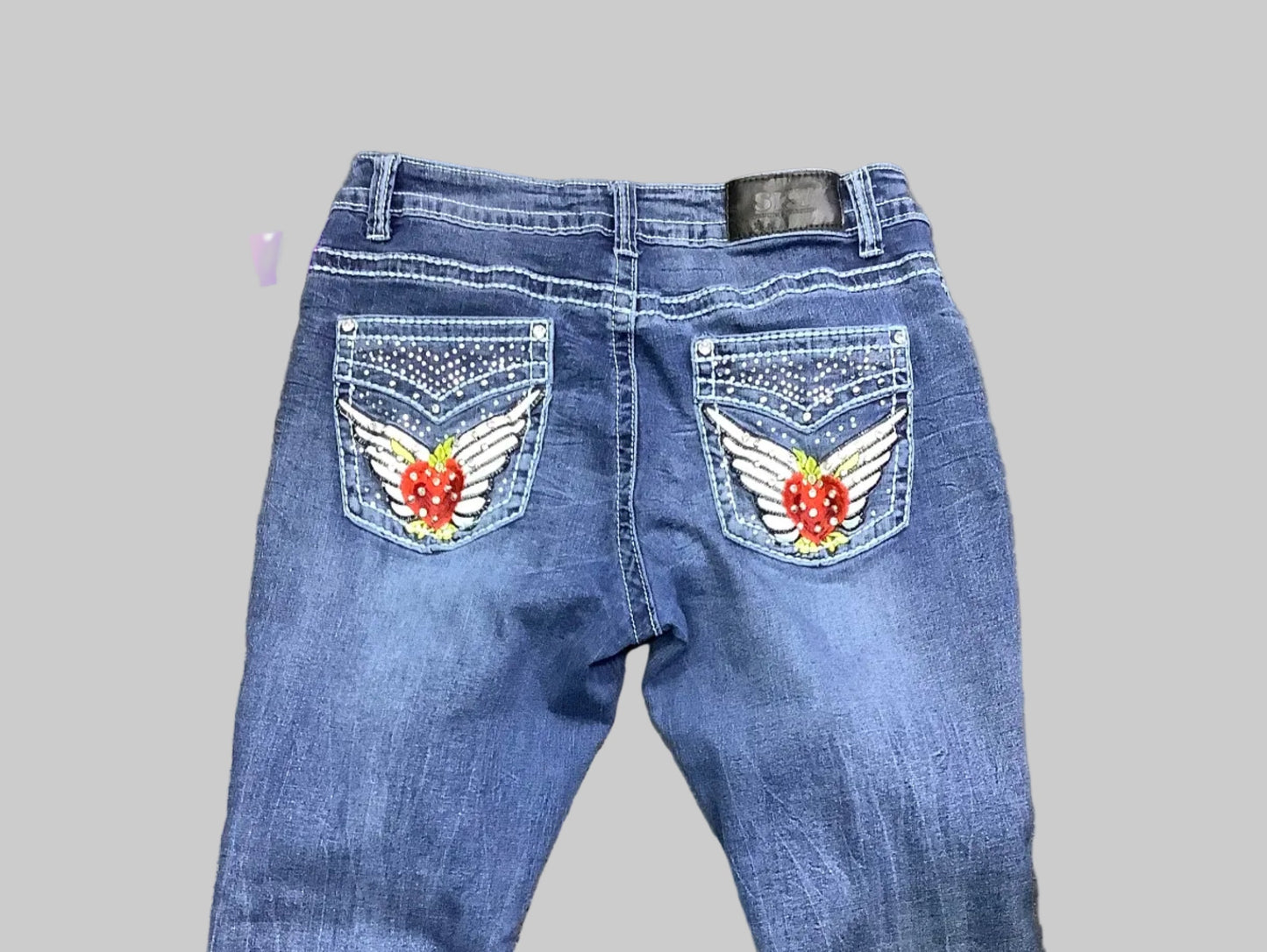 Jeans Straight By Sky In Blue Denim, Size:16