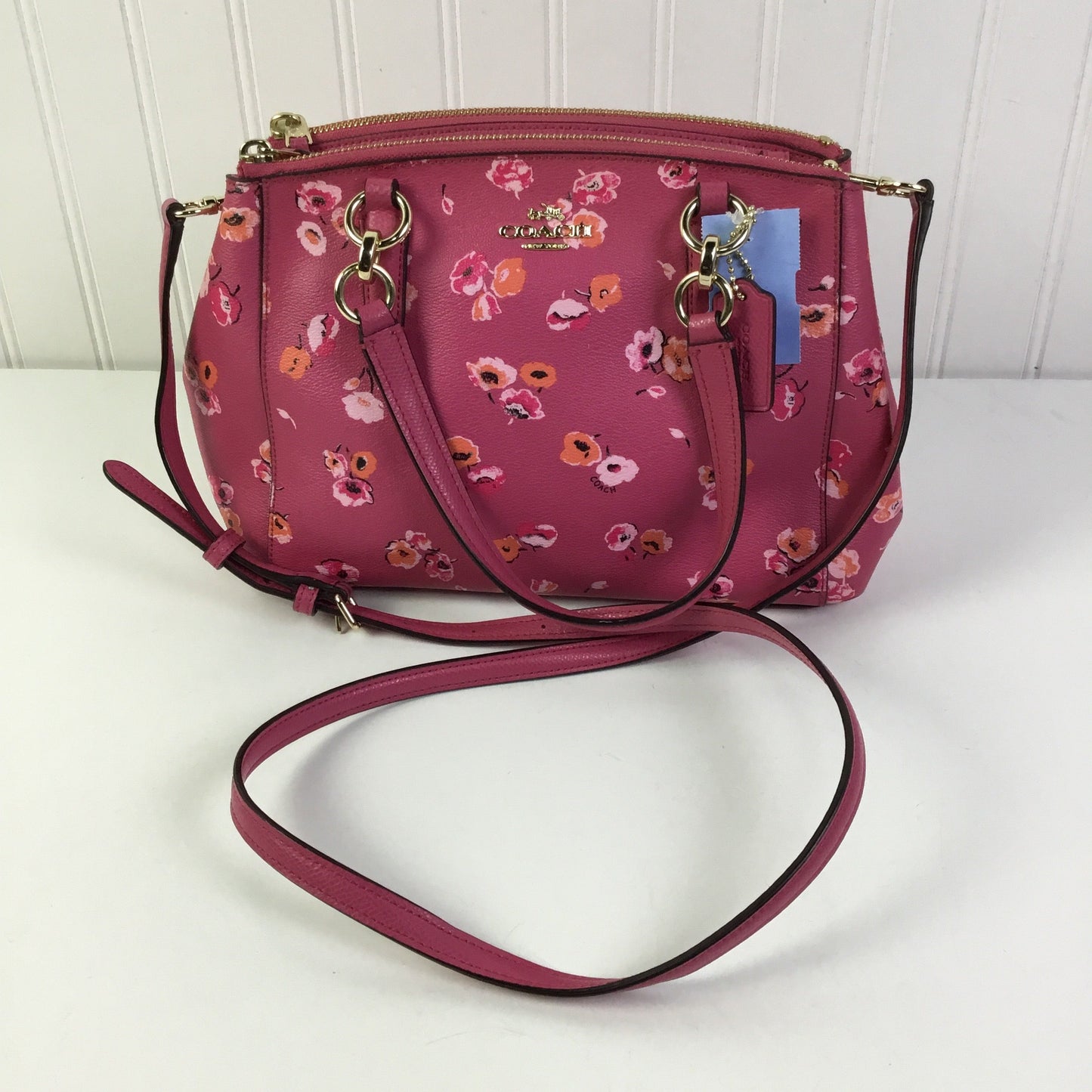 Crossbody Designer By Coach In Pink, Size:Medium