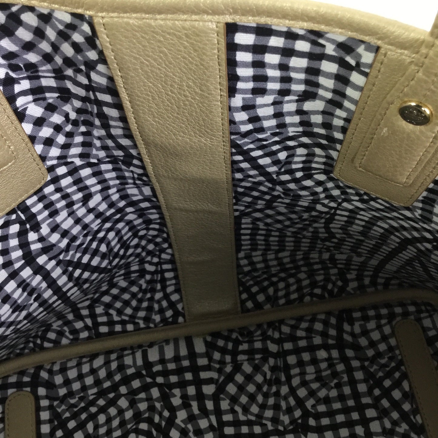 Handbag Luxury Designer By Mcm In Gold, Size:Large