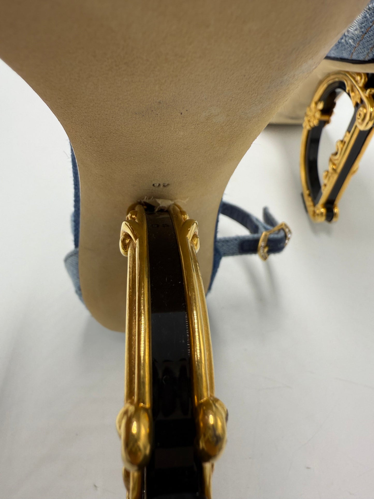 Dolce & Gabbana Barocco DG Luxury Designer Heels, Size: 10