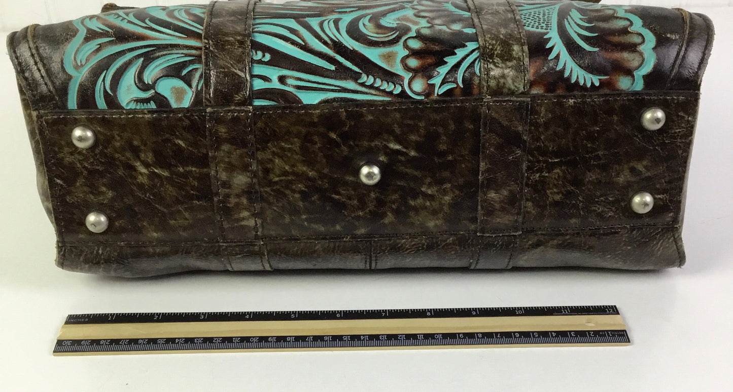 Handbag Designer By Patricia Nash In Blue & Brown, Size:Large
