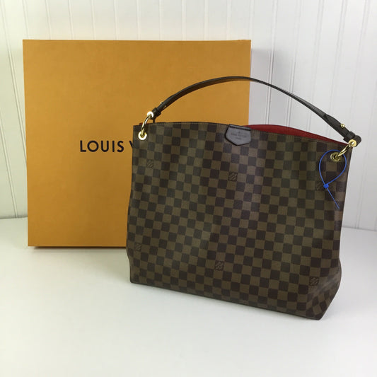 Handbag Luxury Designer By Louis Vuitton In Brown, Size:Large