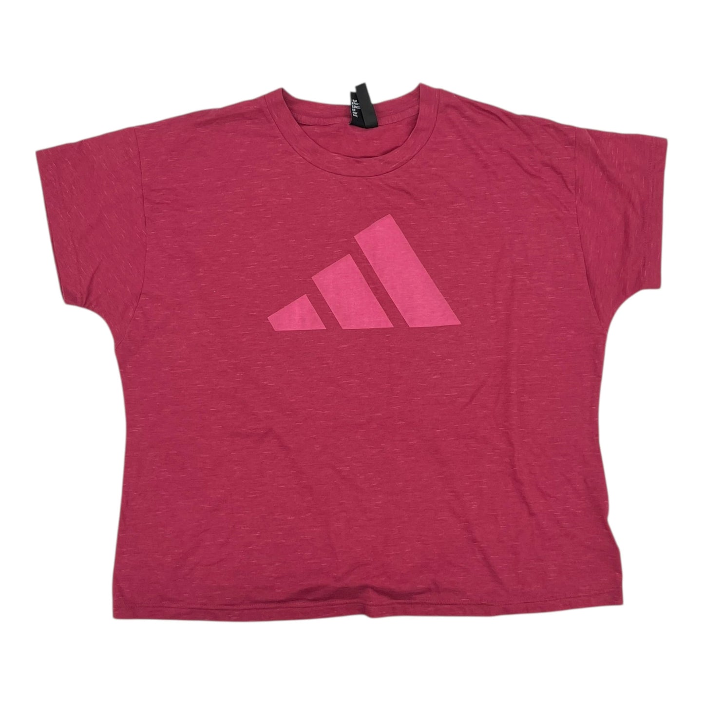 Athletic Top Ss By Adidas In Pink, Size:2X