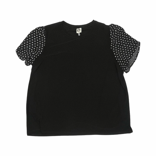 Blouse Ss By Anne Klein In Black, Size:3X
