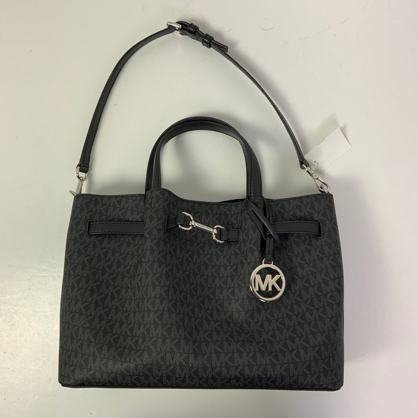 Handbag Designer By Michael Kors In Black & Grey, Size:Medium