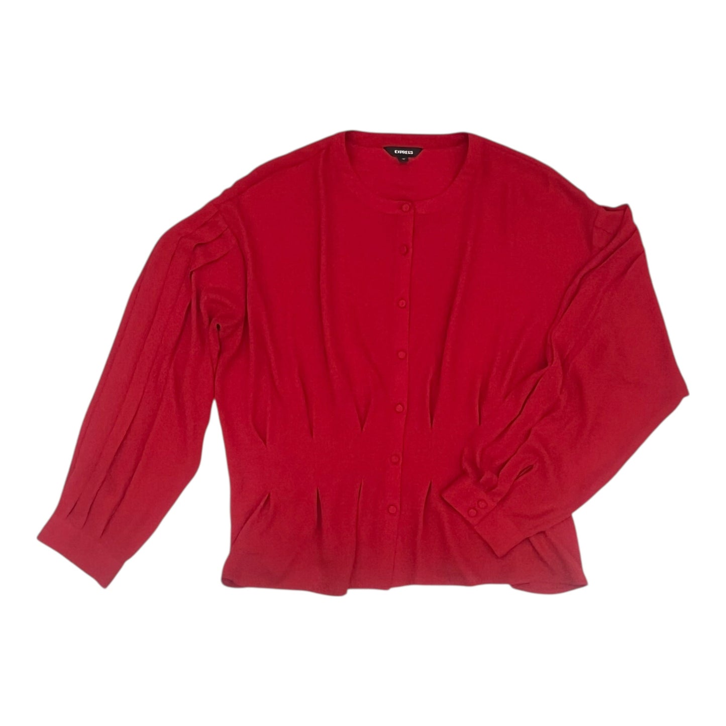 Blouse Ls By Express In Red, Size:L