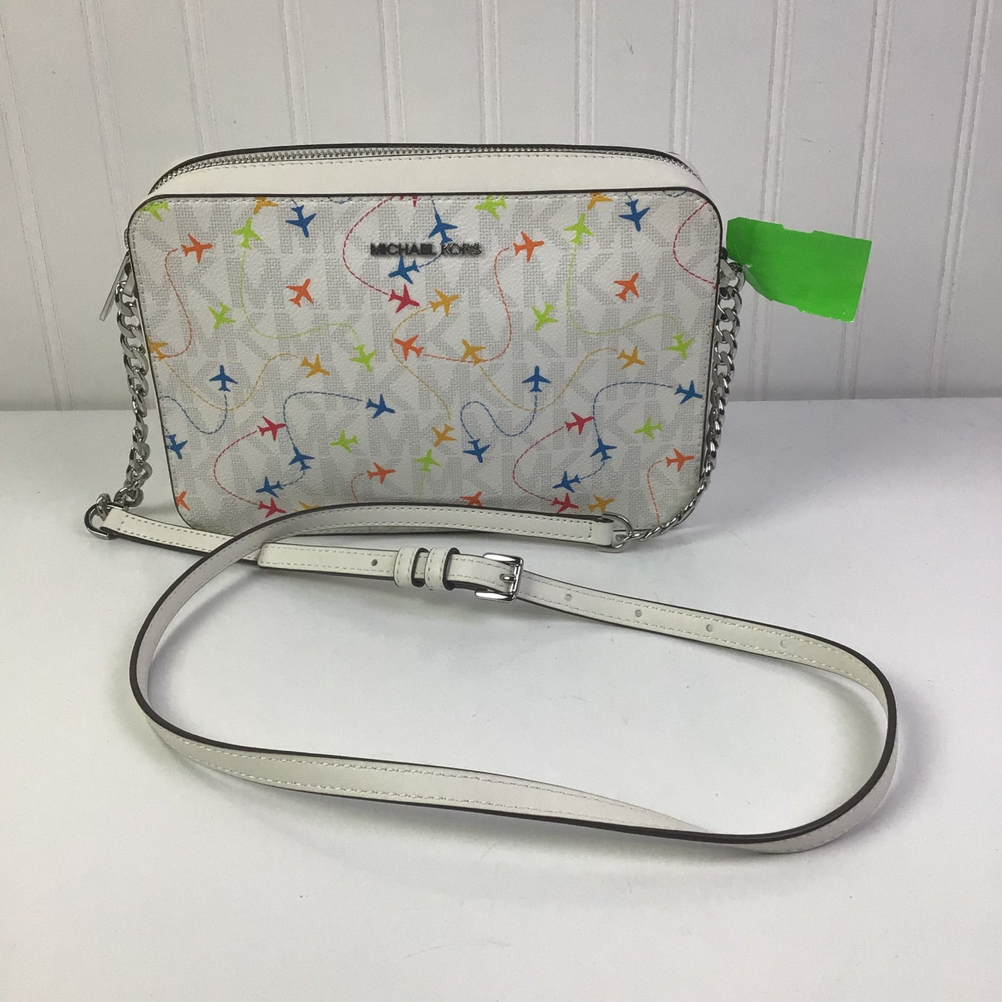 Crossbody Designer By Michael Kors In White, Size:Small