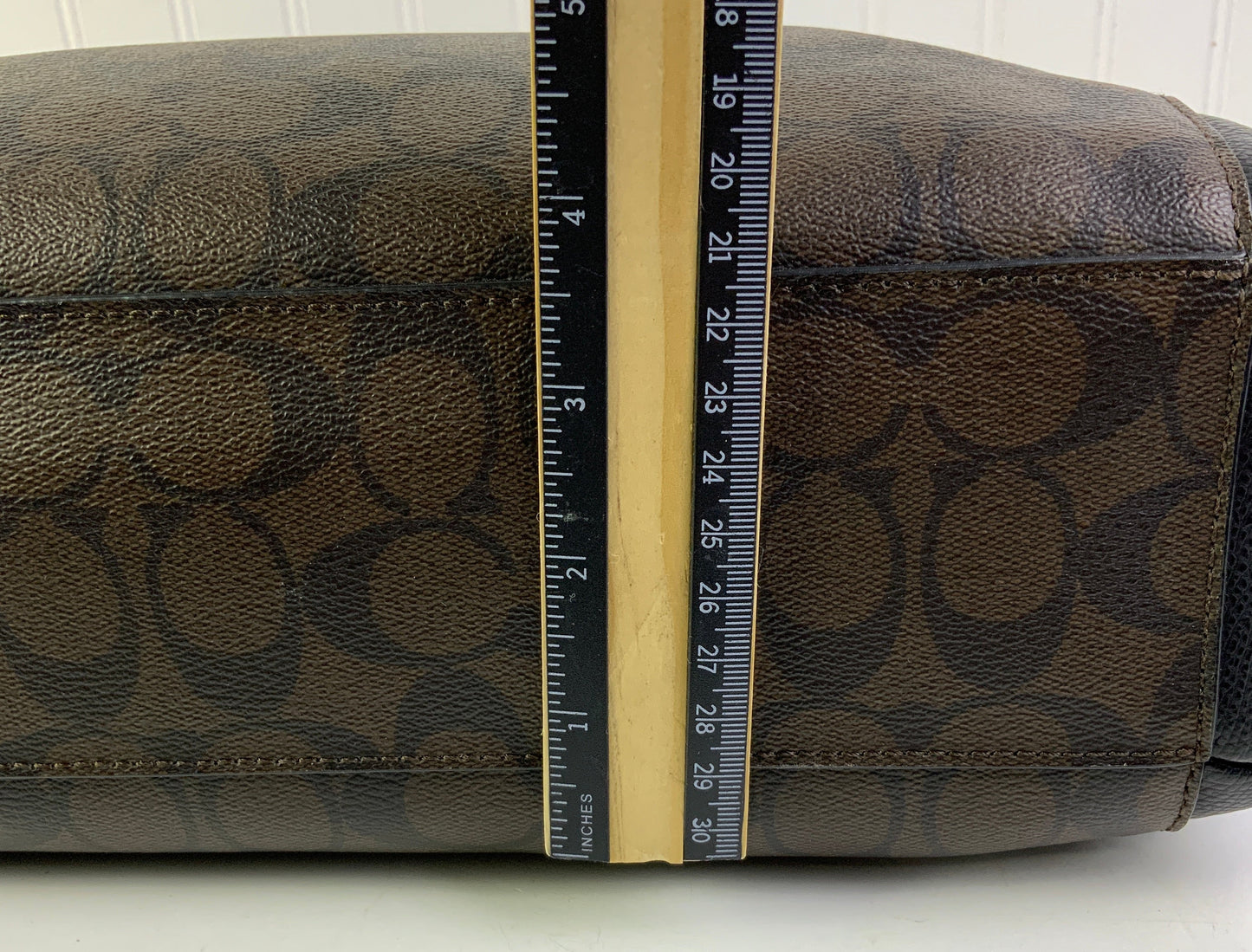Handbag Designer By Coach In Black & Brown, Size:Medium