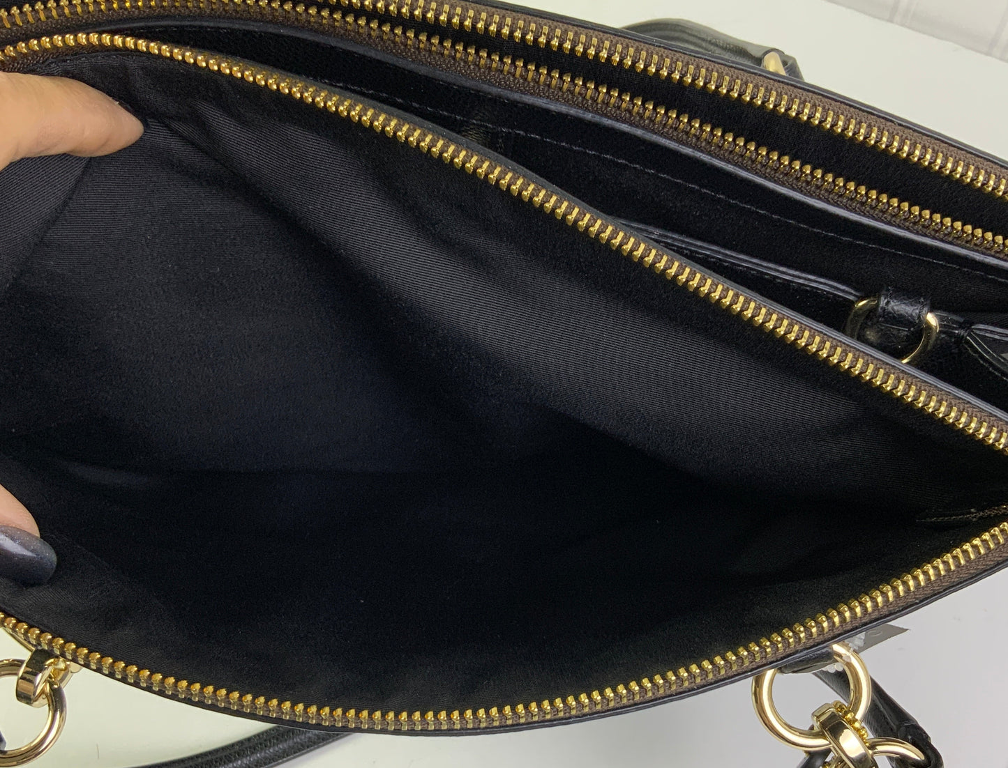 Handbag Designer By Coach In Black & Brown, Size:Medium