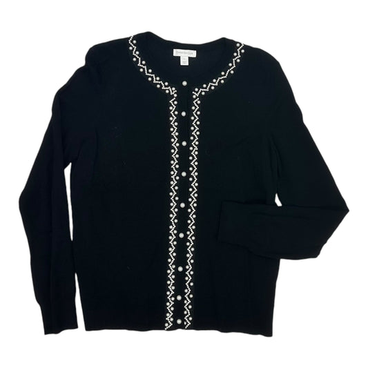 Cardigan By Charter Club In Black, Size:L