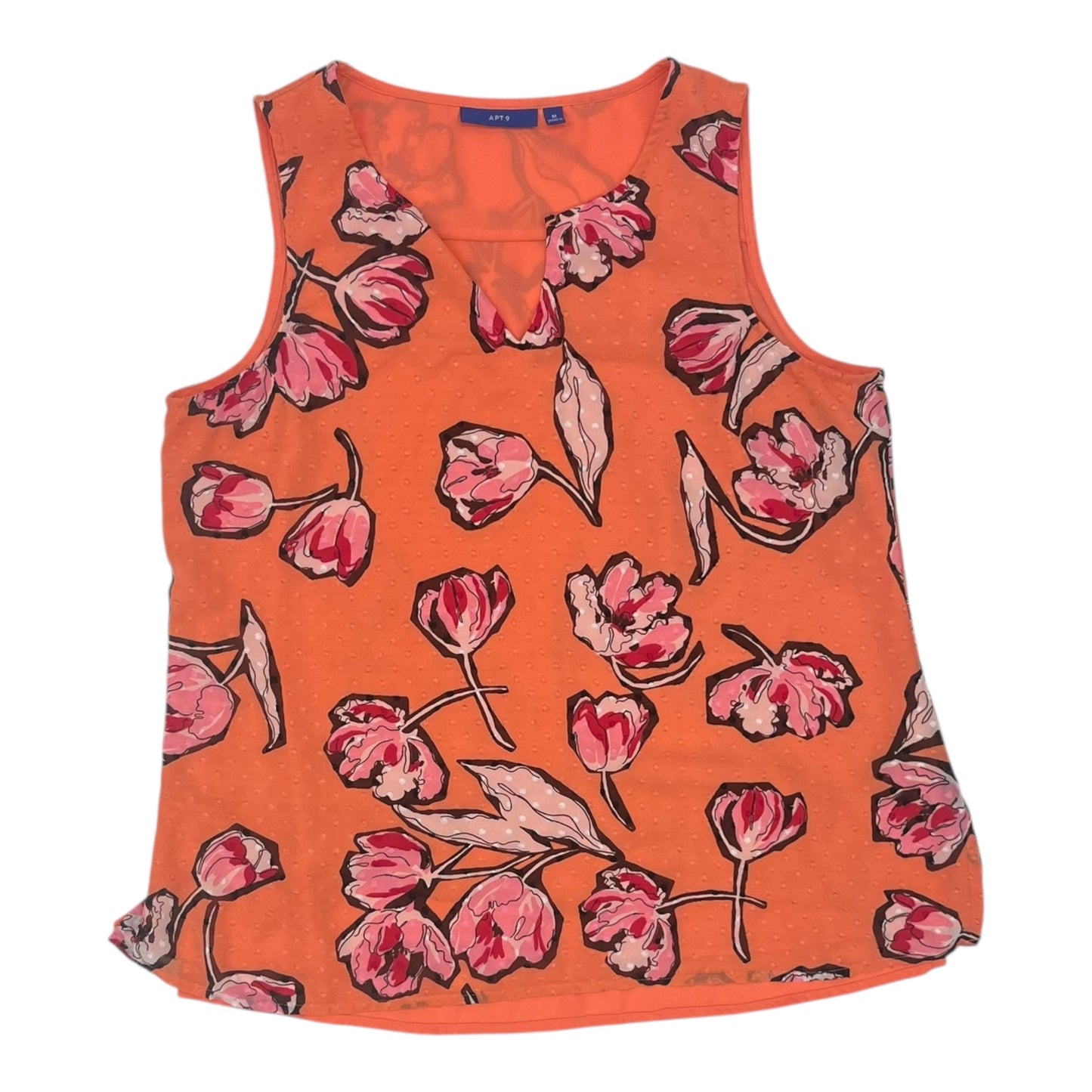 Top Sleeveless By Apt 9 In Orange, Size:M