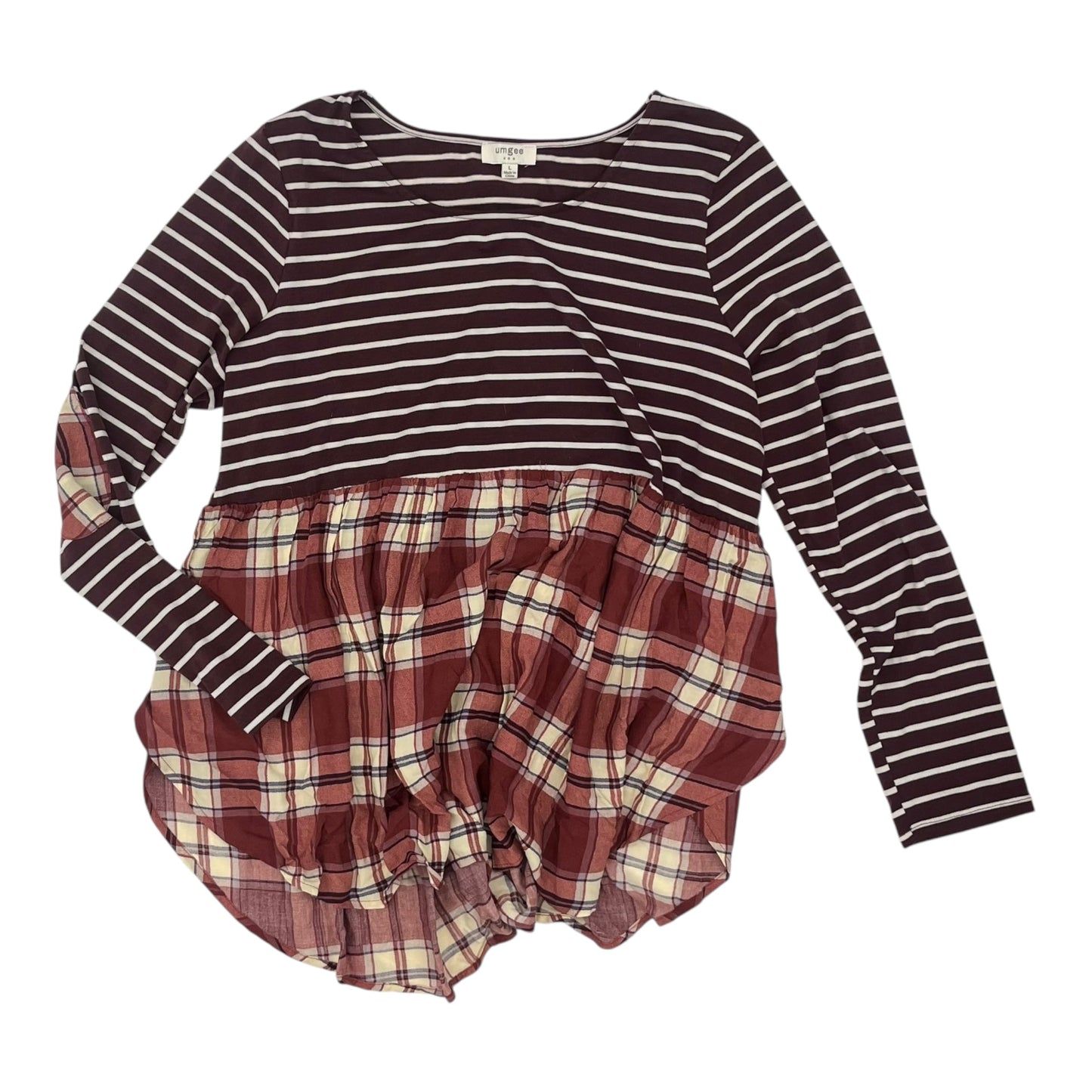 TOP LS by UMGEE in MAROON, Size:L