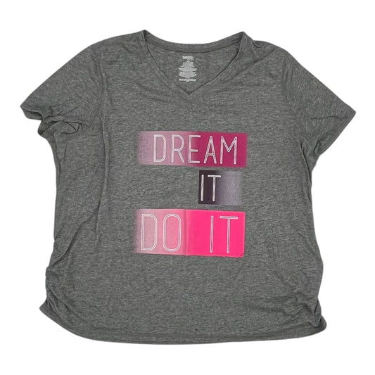 Athletic Top Ss By Danskin Now In Grey, Size:3X