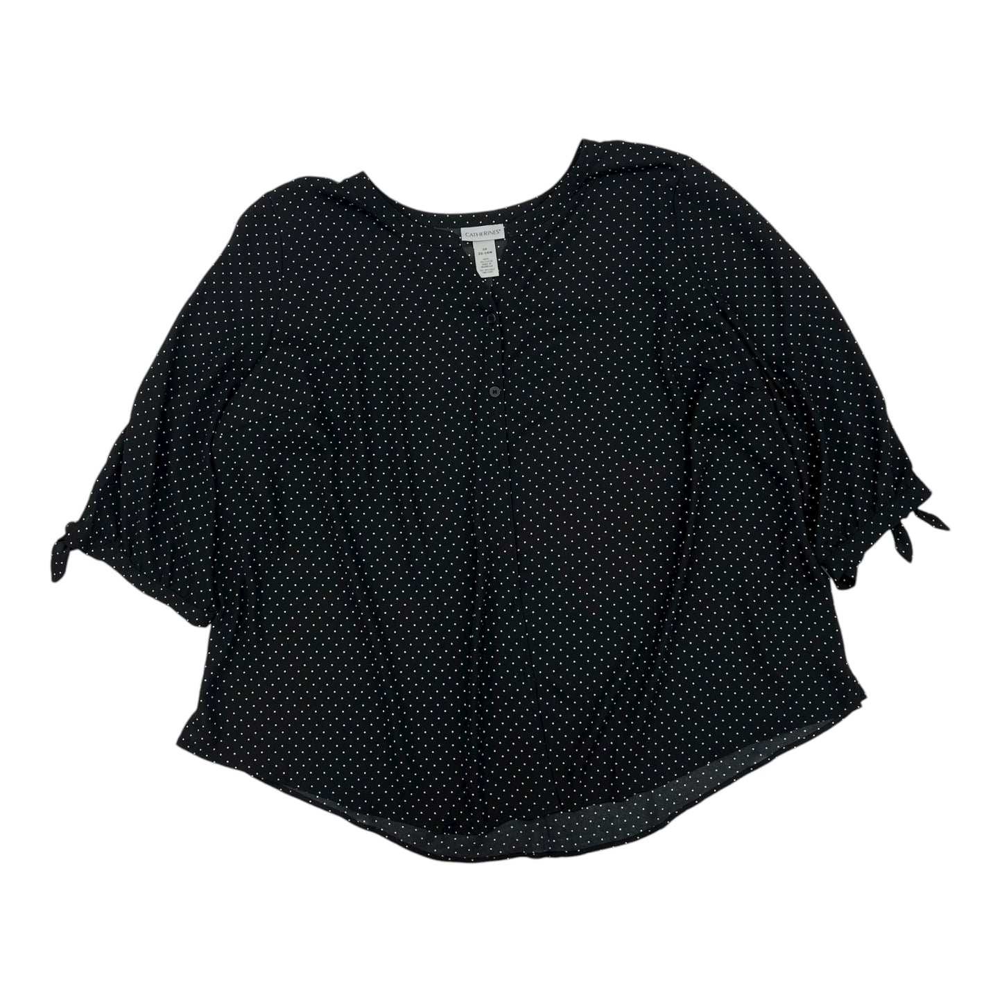 Blouse 3/4 Sleeve By Catherines In Black, Size:2