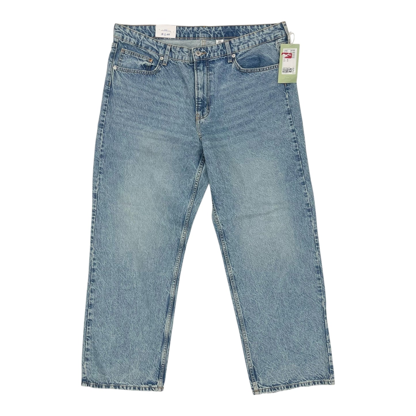 Jeans Wide Leg By H&M In Blue Denim, Size:18