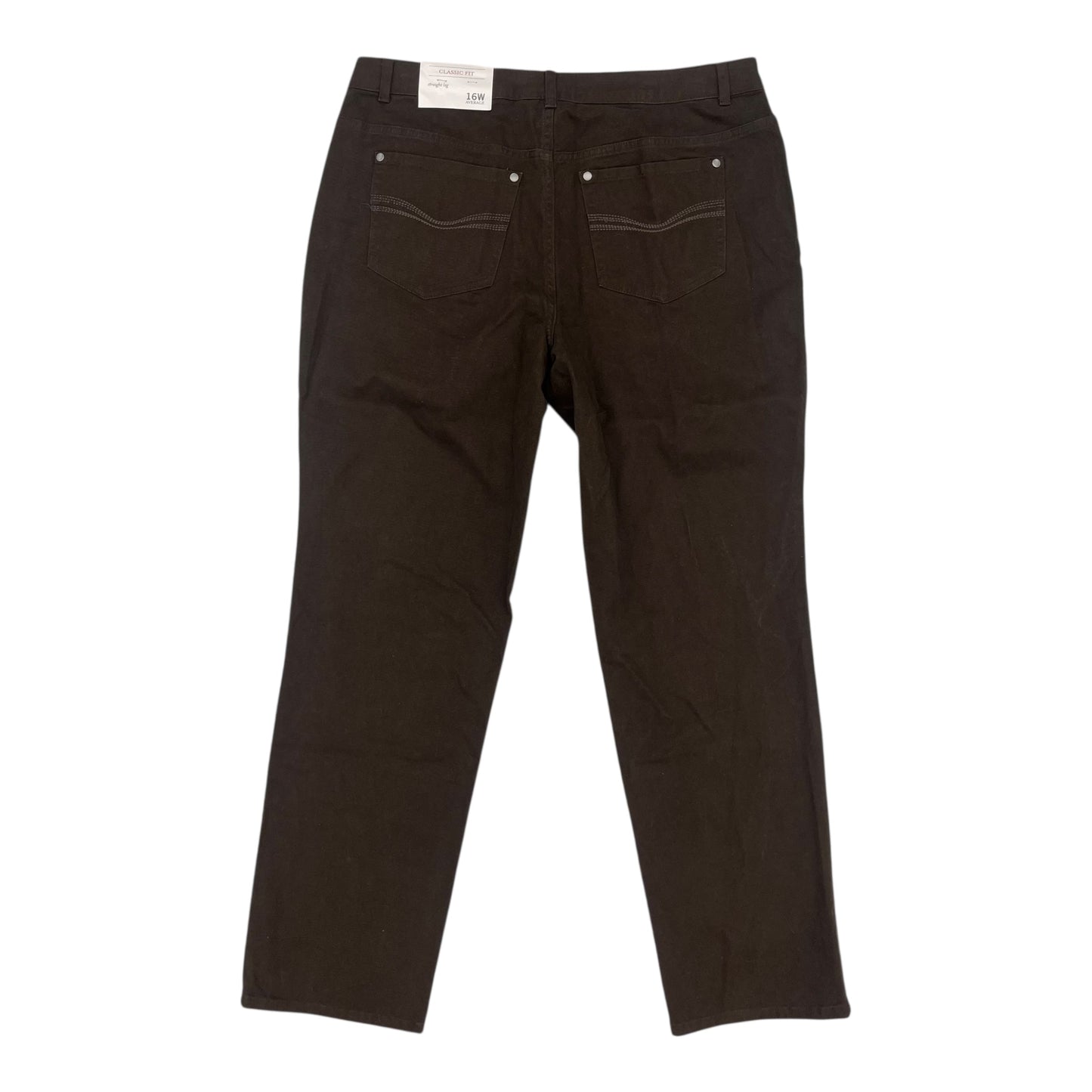 Jeans Straight By Cj Banks In Brown Denim, Size:16