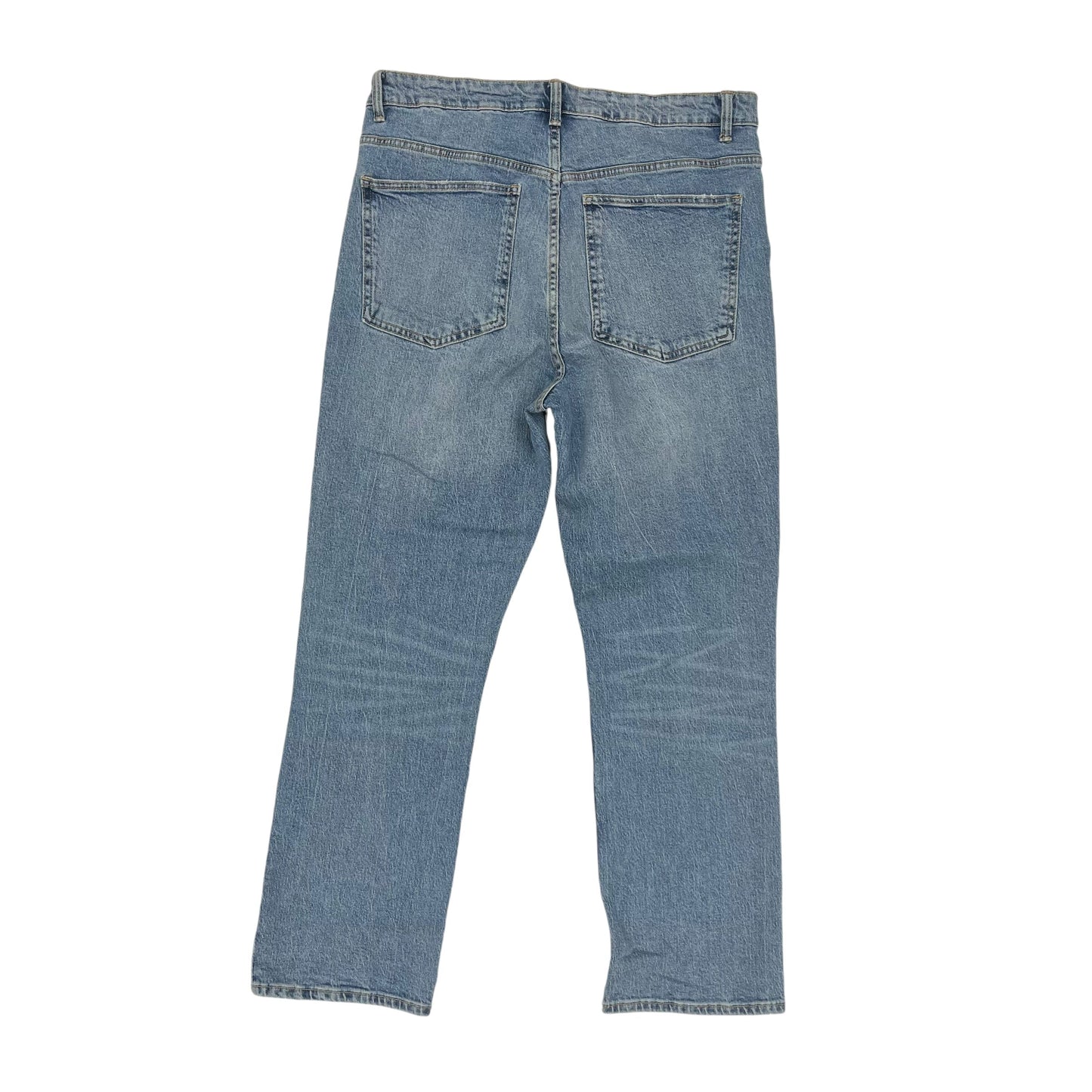 Jeans Straight By Zara In Blue Denim, Size:14