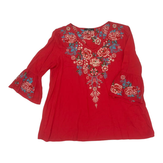 BLOUSE 3/4 SLEEVE by ANDREE BY UNIT In RED, Size: S