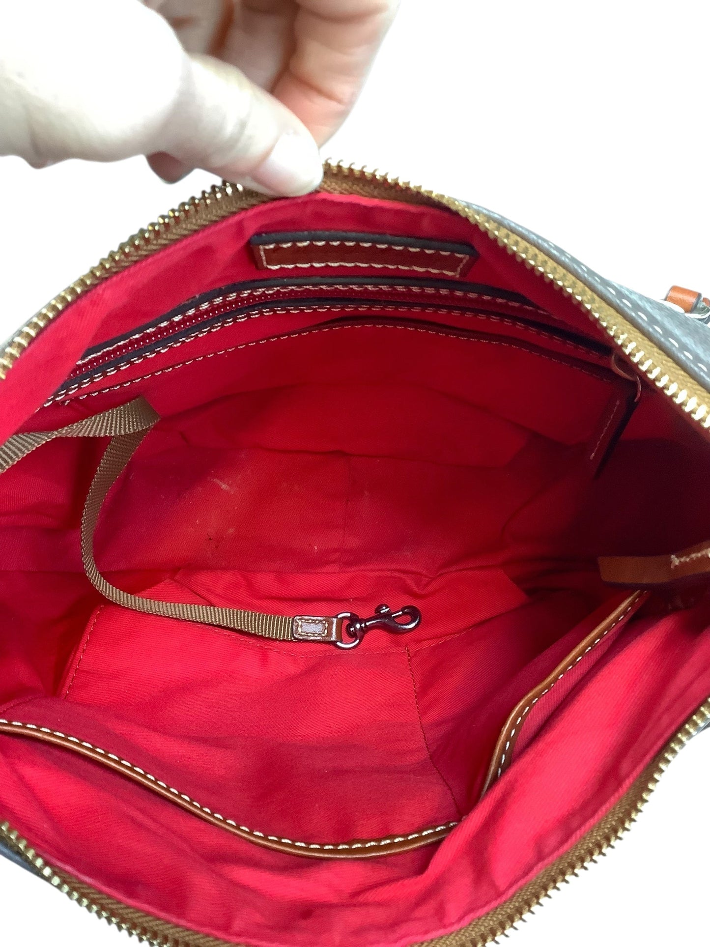 Handbag Designer By Dooney And Bourke In Taupe, Size:Medium