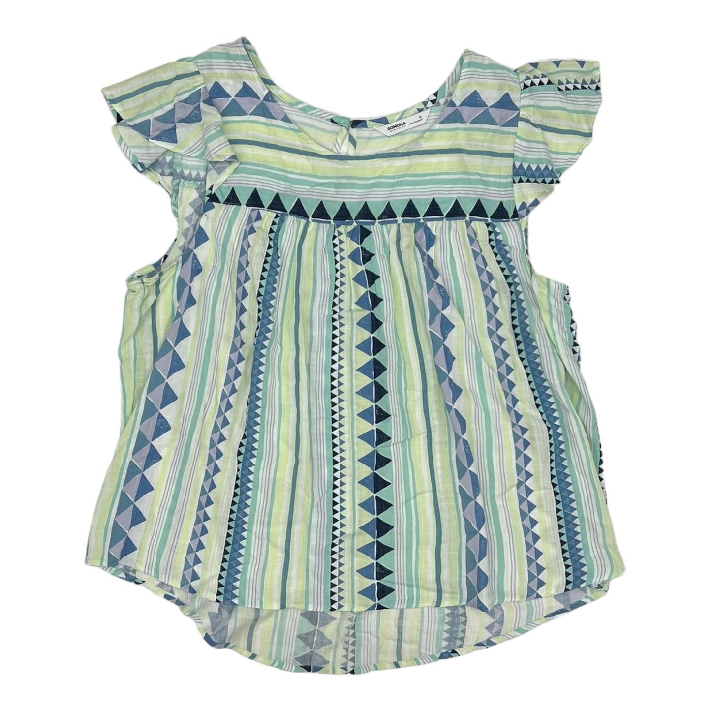 BLUE & GREEN TOP SS by SONOMA Size:1X