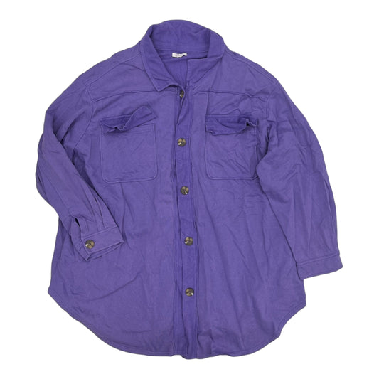 Jacket Shirt By Maurices In Purple, Size:3X