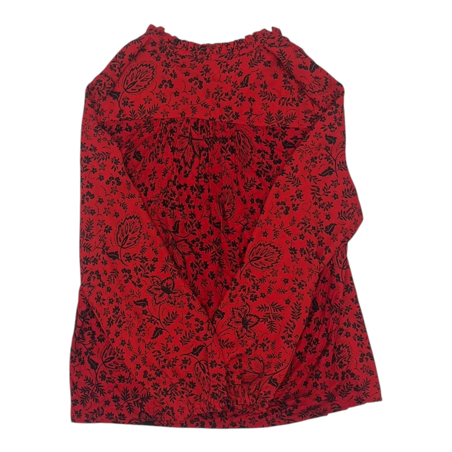 Blouse Ls By Loft In Red, Size:S
