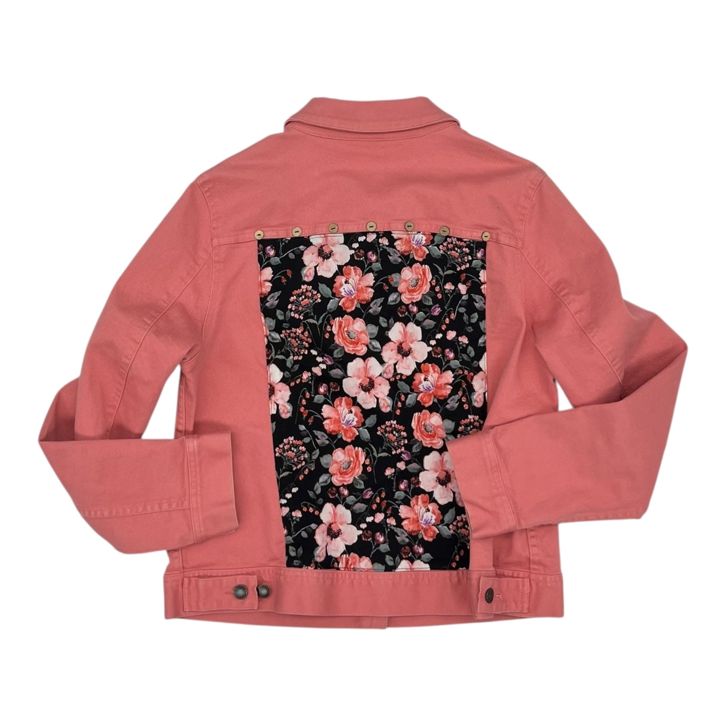 Jacket Denim By Charter Club In Pink Denim, Size:L