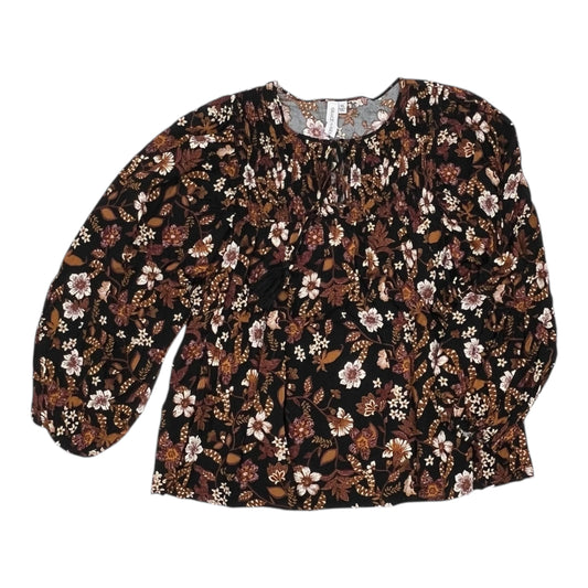 Blouse Ls By Grace + Karma In Black & Gold, Size:Xl