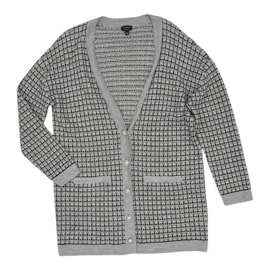 Sweater Cardigan By Talbots In Black & Grey, Size:L