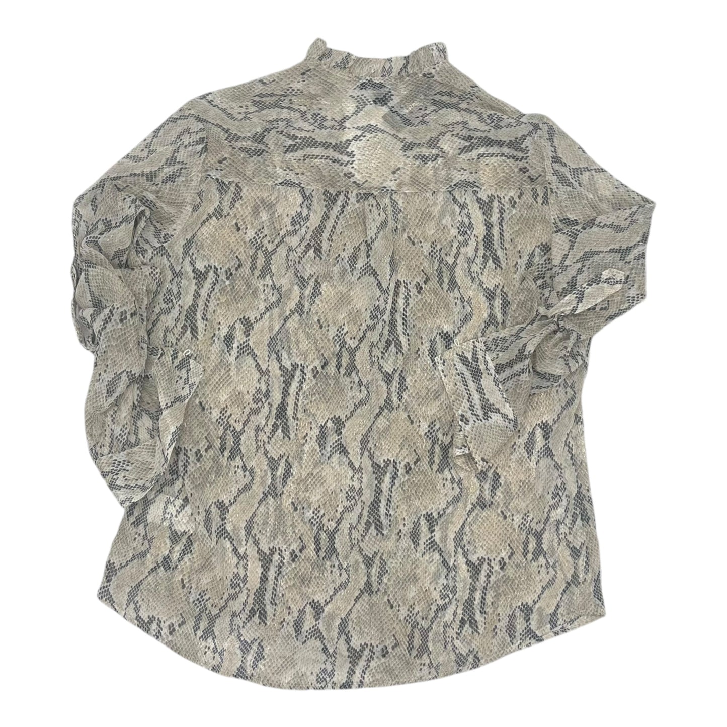 Blouse Ls By Express In Snakeskin Print, Size:L