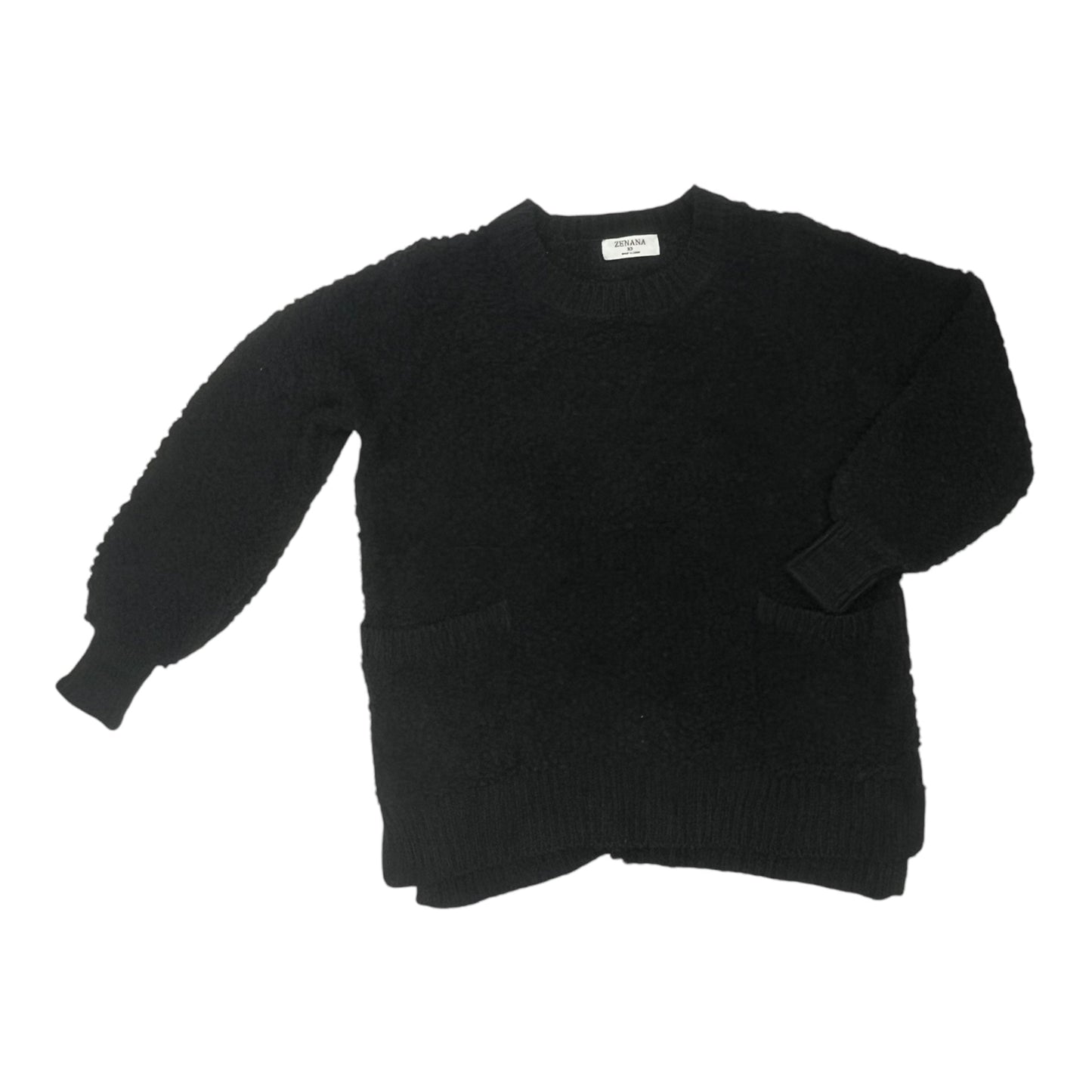 Sweater By Zenana Outfitters In Black, Size:Xs