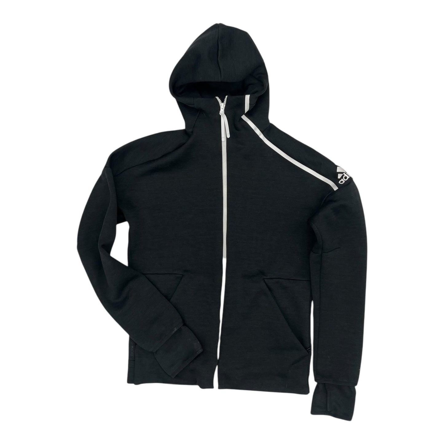 Athletic Sweatshirt Hoodie By Adidas In Black, Size:S