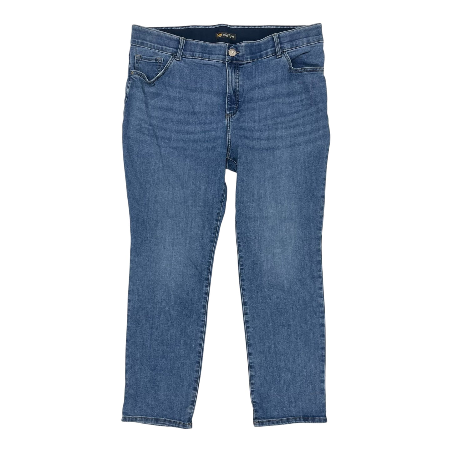 Jeans Straight By Lee In Blue Denim, Size:20