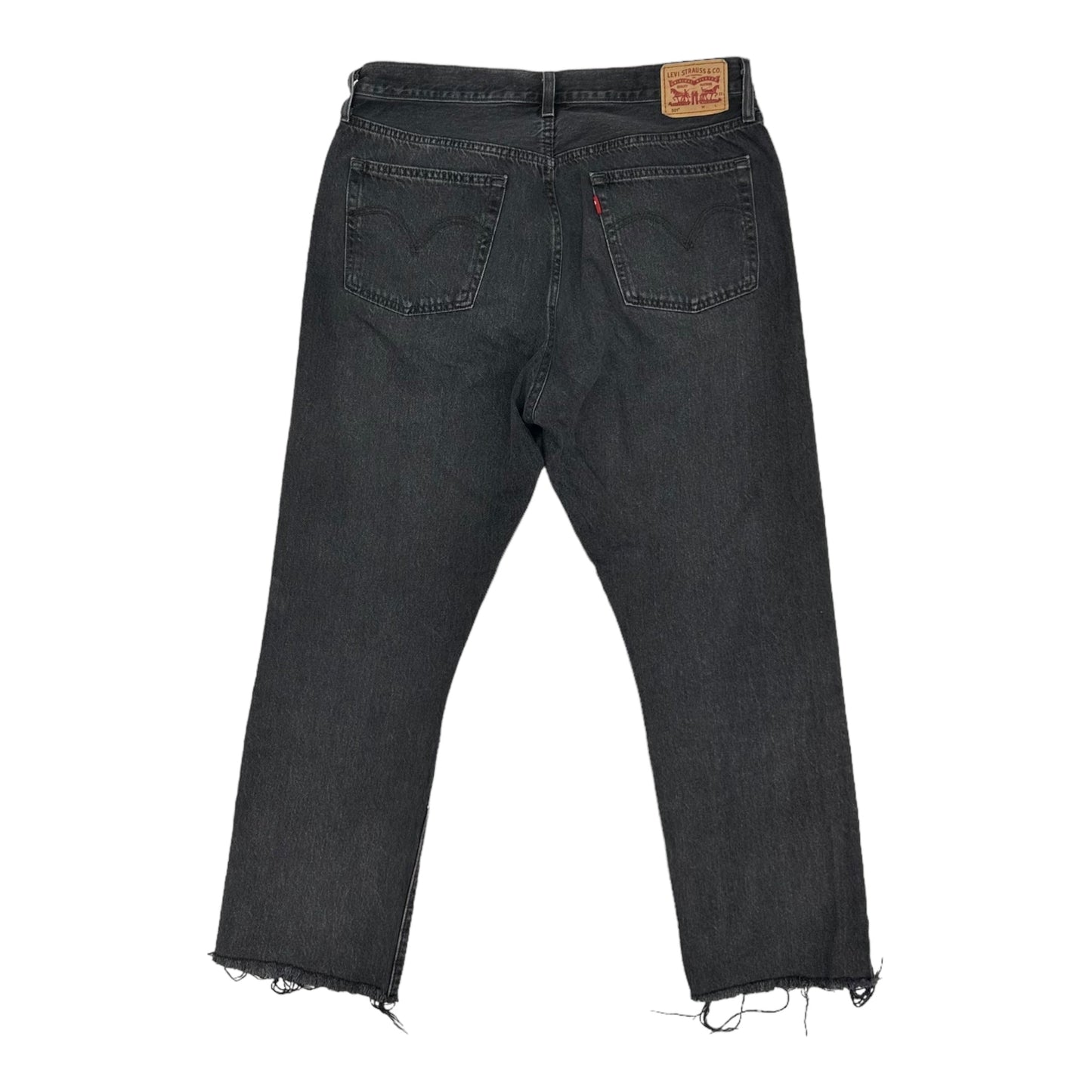 BLACK DENIM JEANS WIDE LEG by LEVIS Size:14