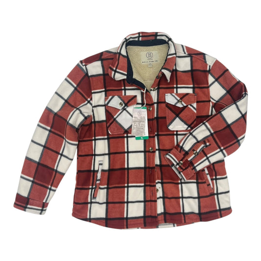 Jacket Shirt By Sage In Plaid Pattern, Size:Xl