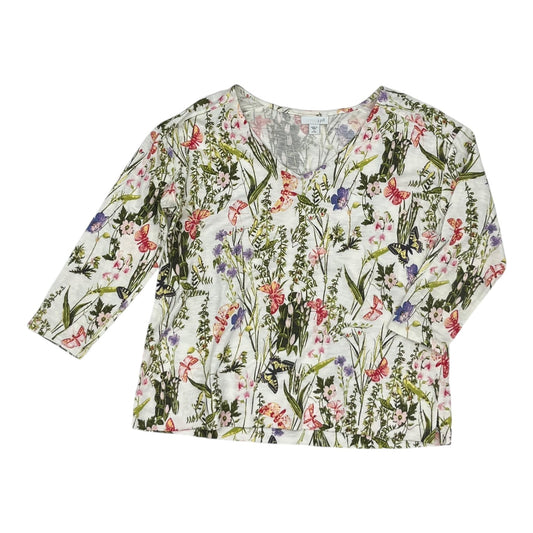 Top 3/4 Sleeve By J. Jill In Floral Print, Size:Petite   S