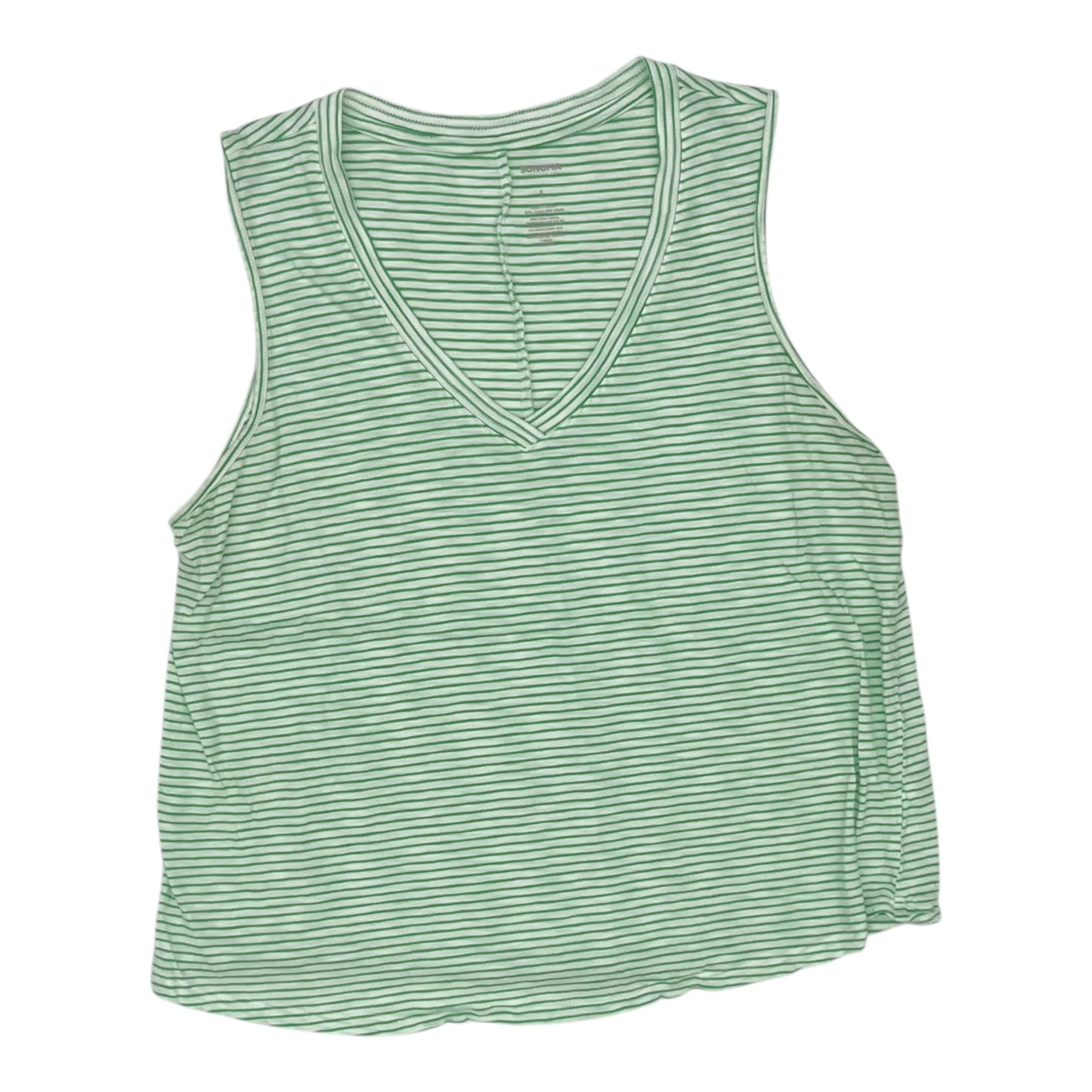 Tank Top By Sonoma In Green & White, Size:L