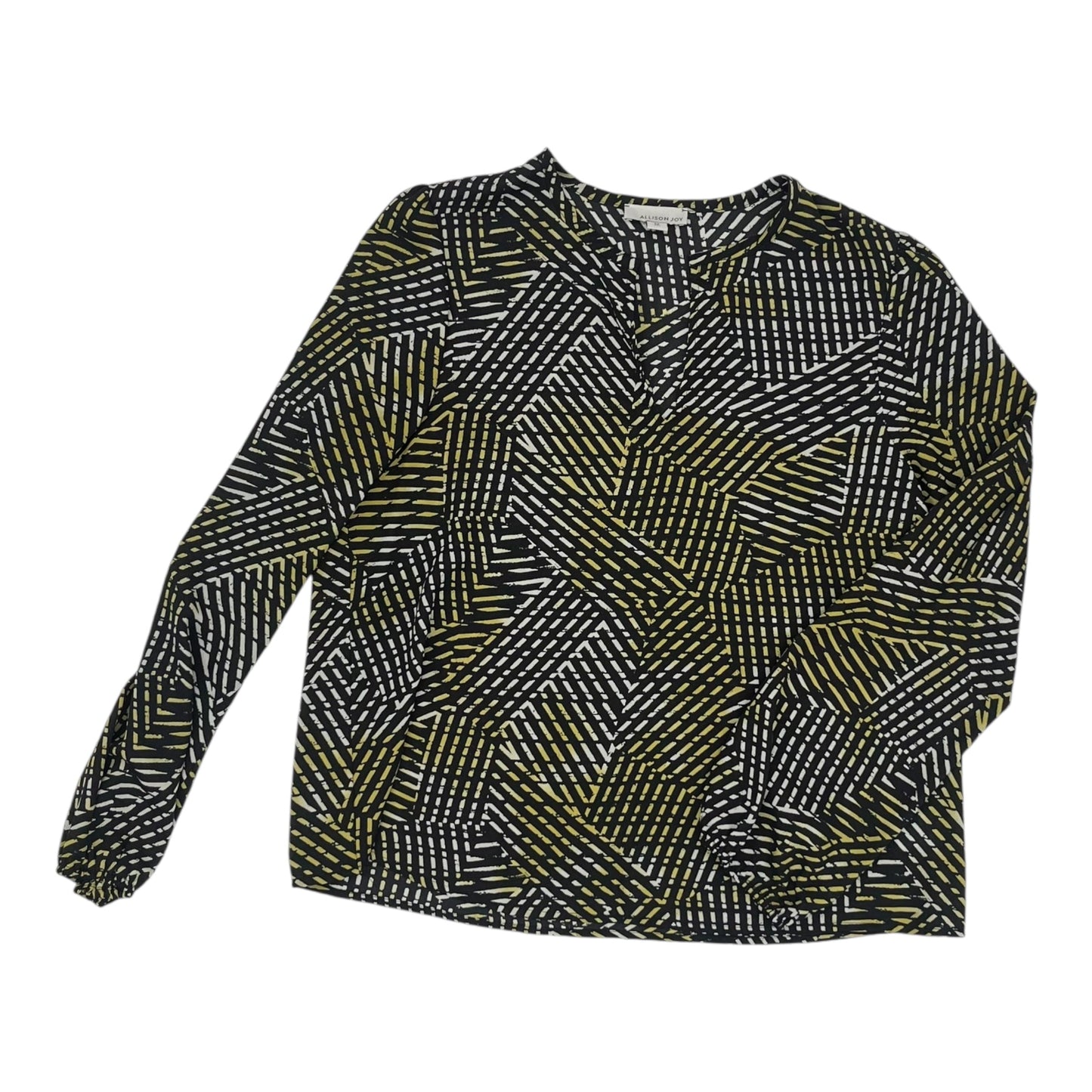 Blouse 3/4 Sleeve By Allison Joy In Black & White, Size:M