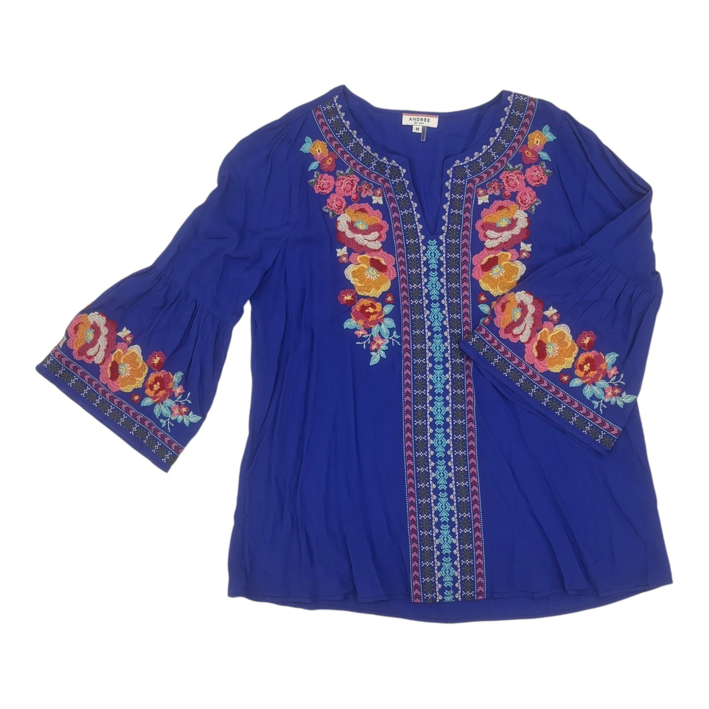 BLOUSE 3/4 SLEEVE by ANDREE BY UNIT In BLUE, Size: M