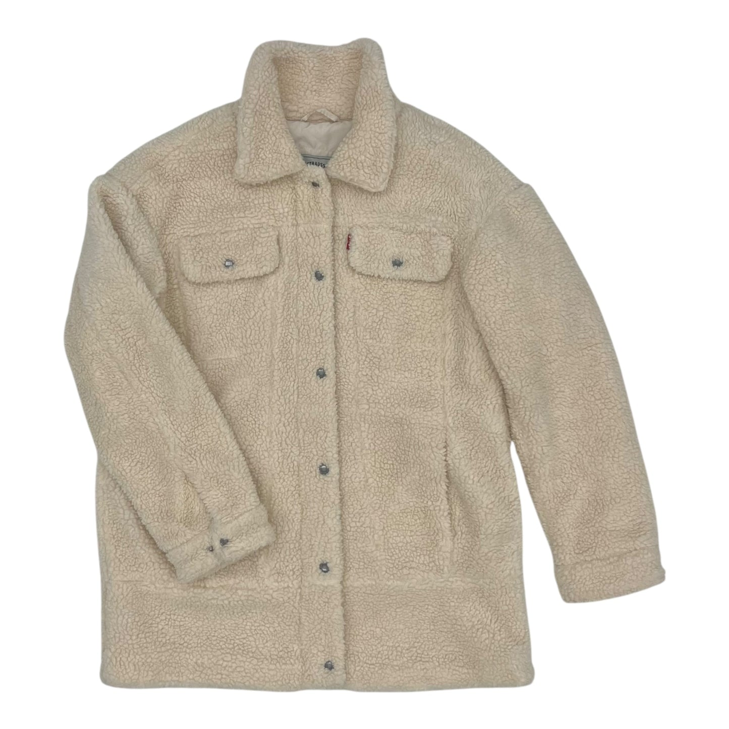 Jacket Faux Fur & Sherpa By Levis In Cream, Size:M