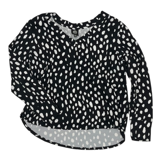 Top 3/4 Sleeve By Bobeau In Black & White, Size:Xlp