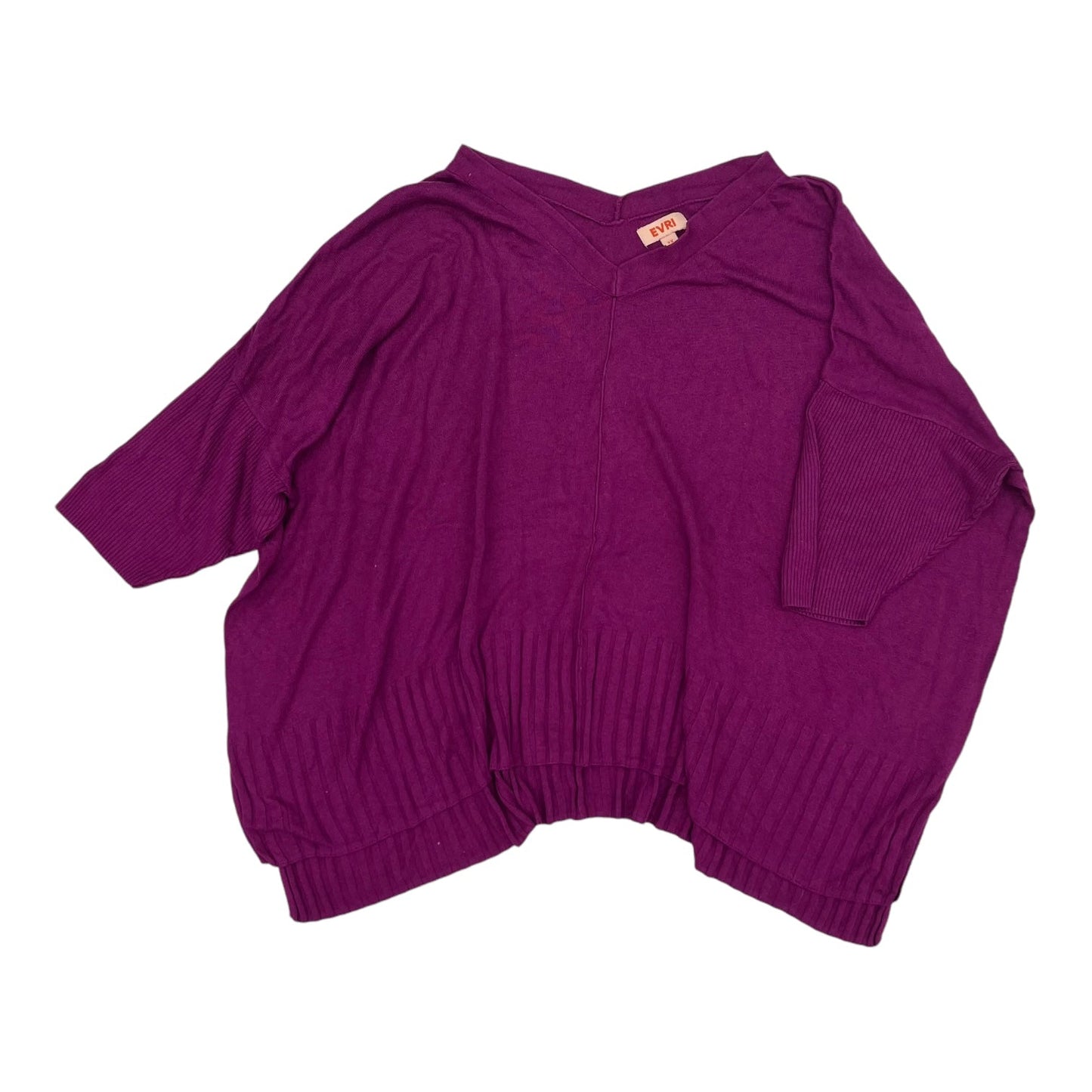 Sweater Ss By Evri In Purple, Size:3X