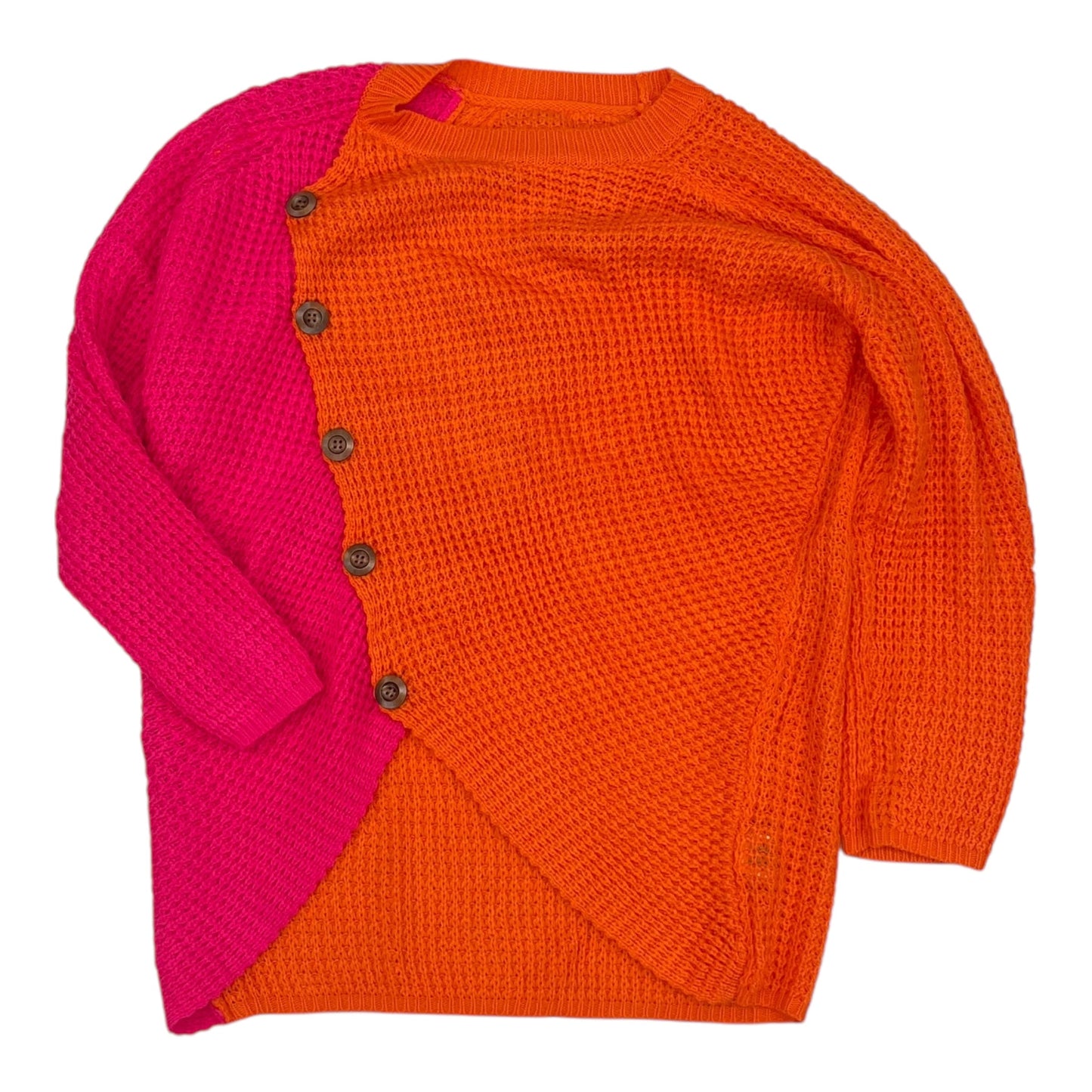 Sweater By Shein In Orange & Pink, Size:1X