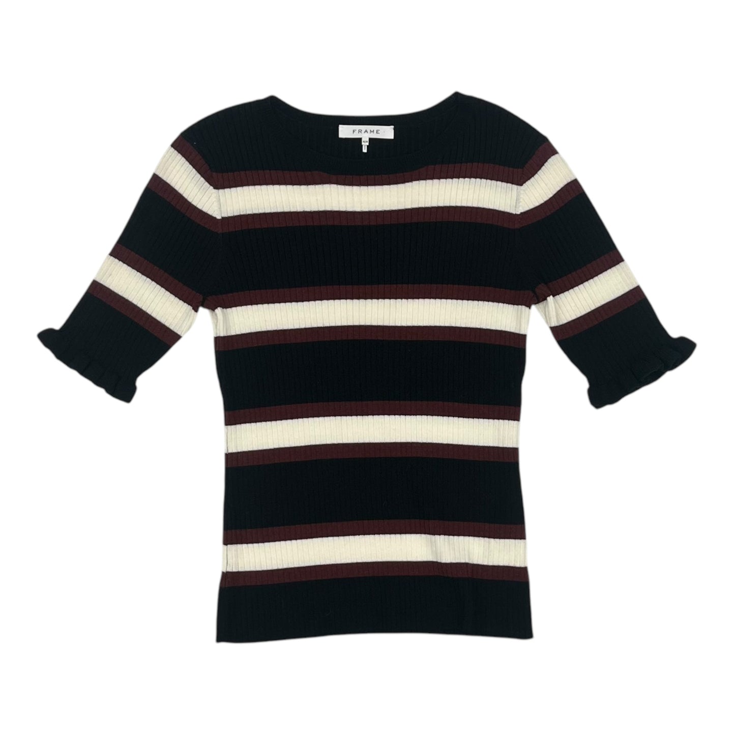 Sweater Ss By Frame In Black & Red, Size:M