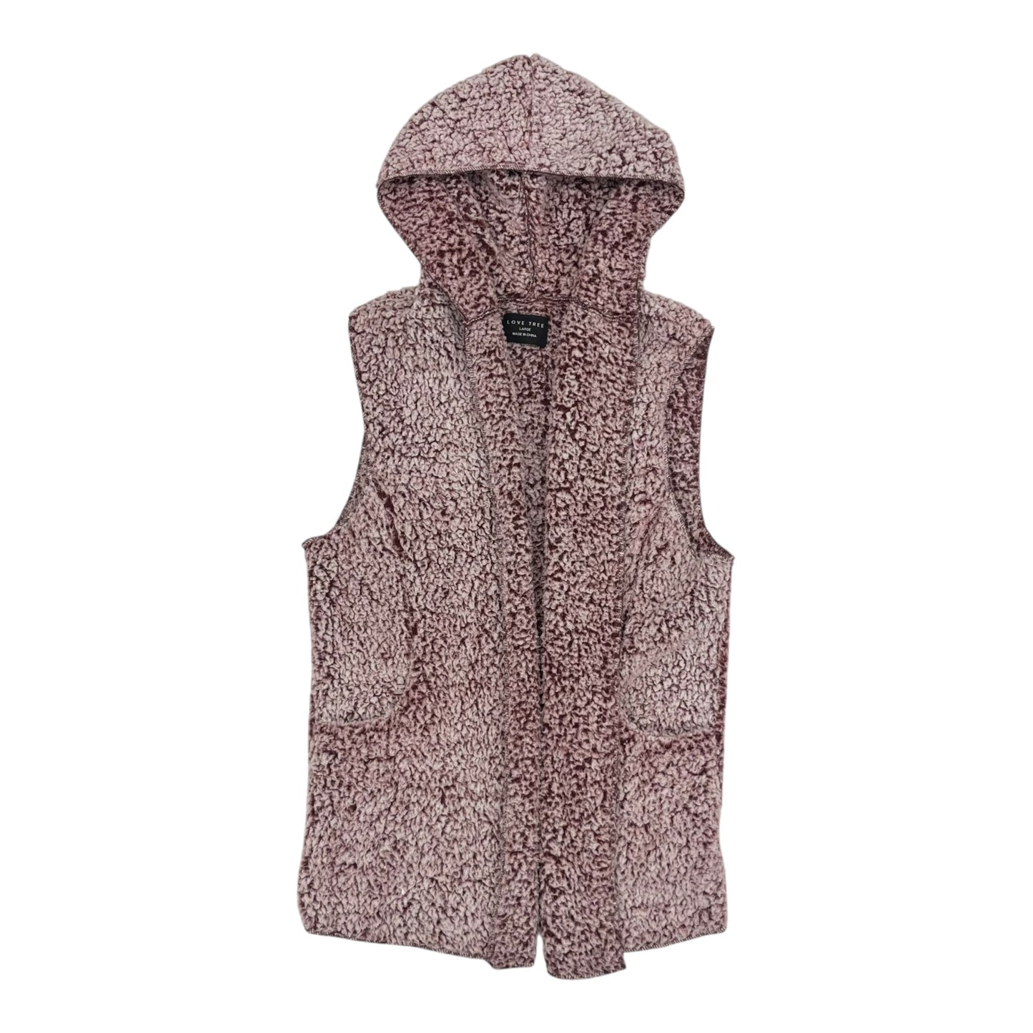 Vest Faux Fur & Sherpa By Love Tree In Red, Size:L