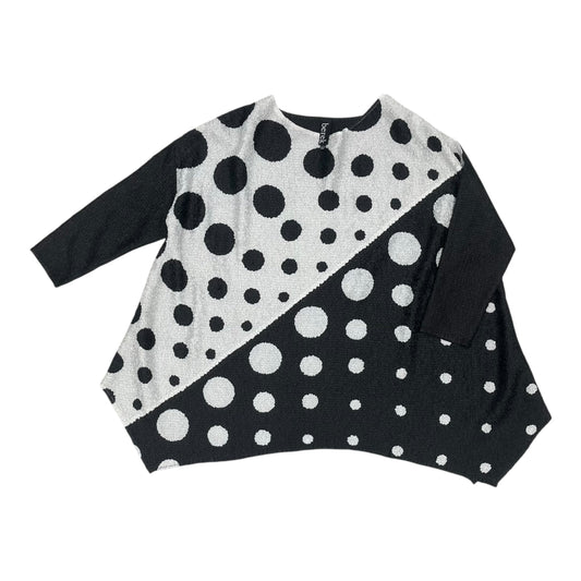 Blouse 3/4 Sleeve By Clothes Mentor In Black & White, Size:1X