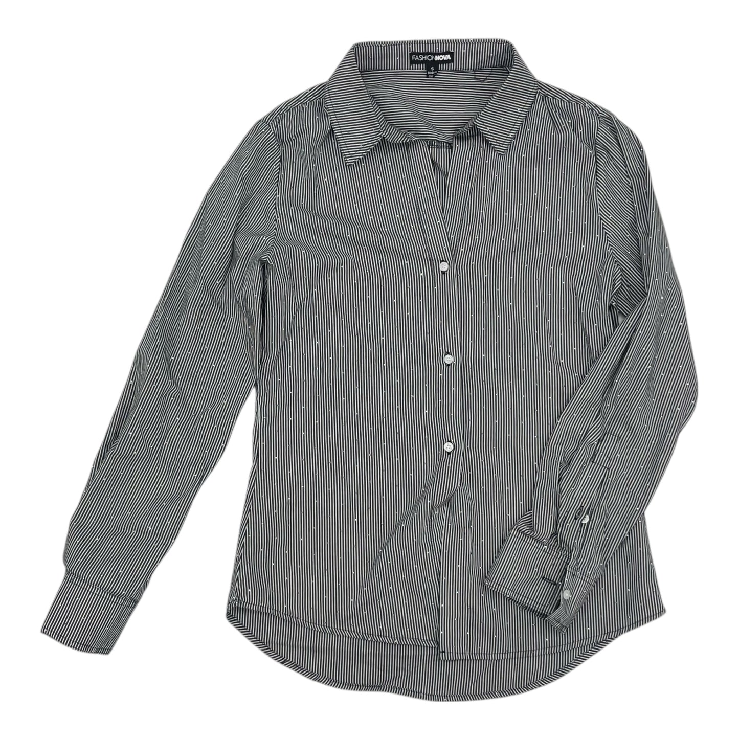 Blouse Ls By Fashion Nova In Grey, Size:S