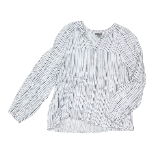 Blouse Ls By Falls Creek In Blue & White, Size:Xl