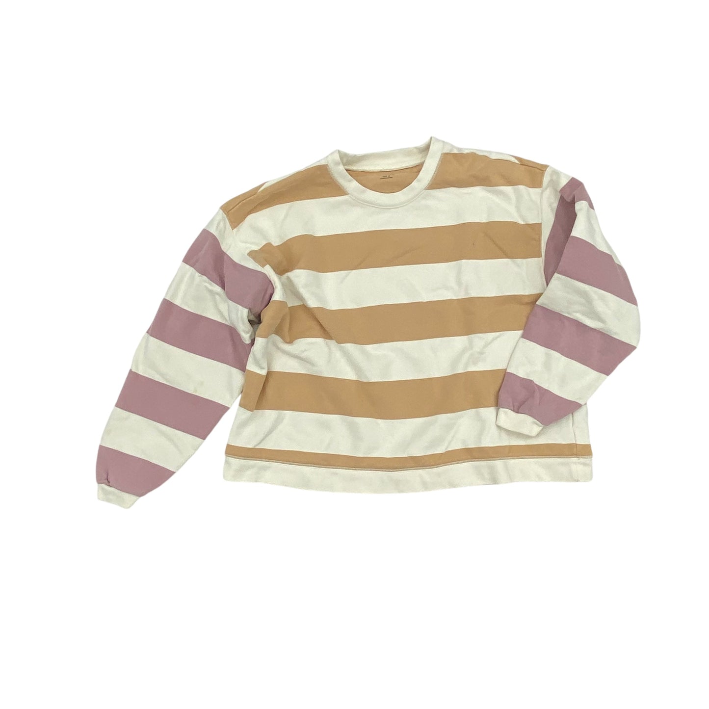 Sweatshirt Crewneck By Madewell In Purple & Tan, Size:S